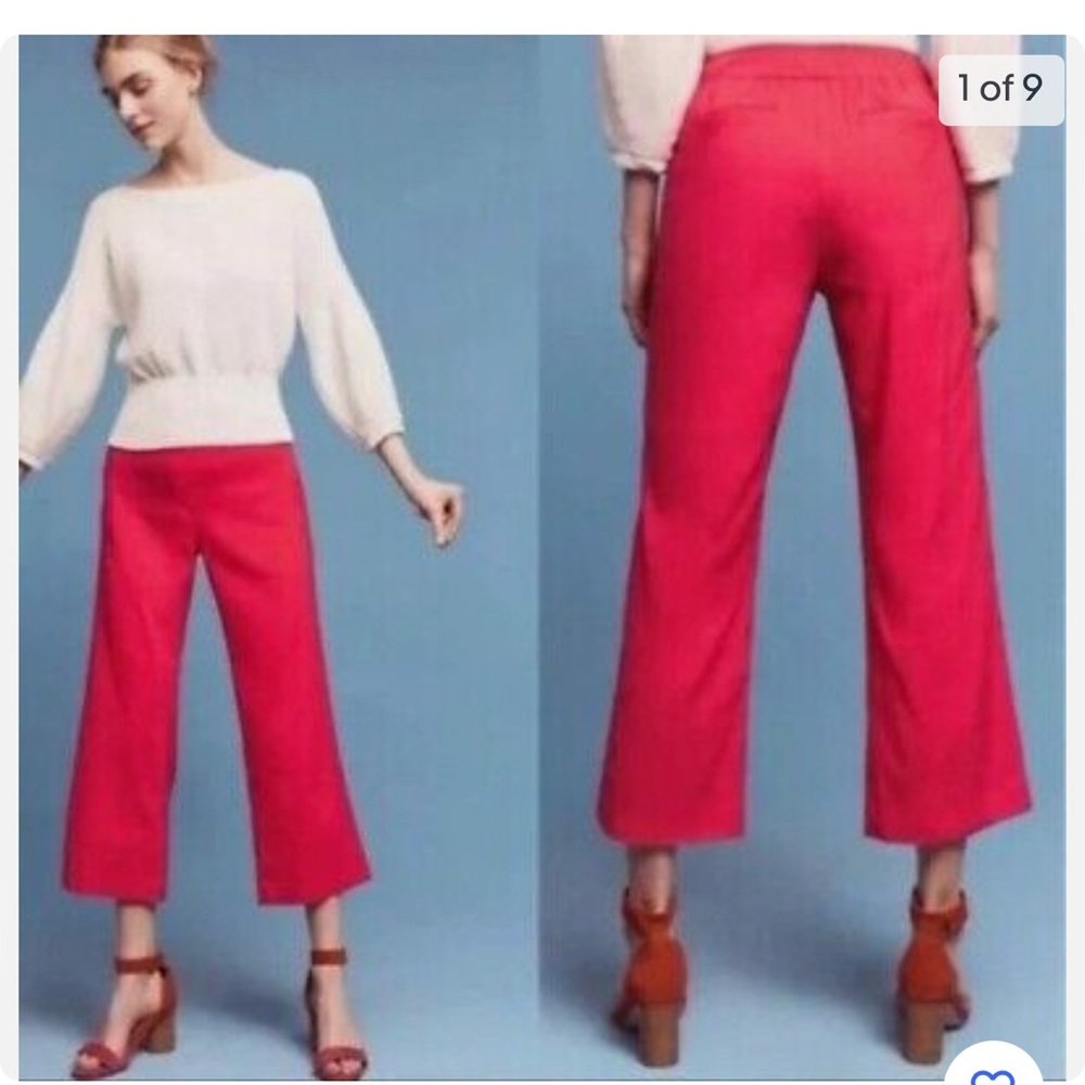 Cartonnier Wide Leg Crop Pants in Bright Pink